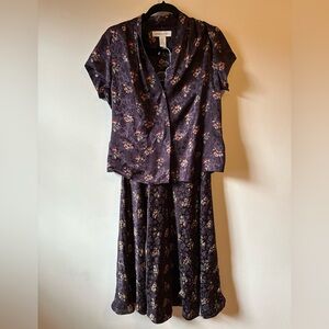 NWT Jones New York 90 Y2K Silk 2 Piece Maxi Skirt Set